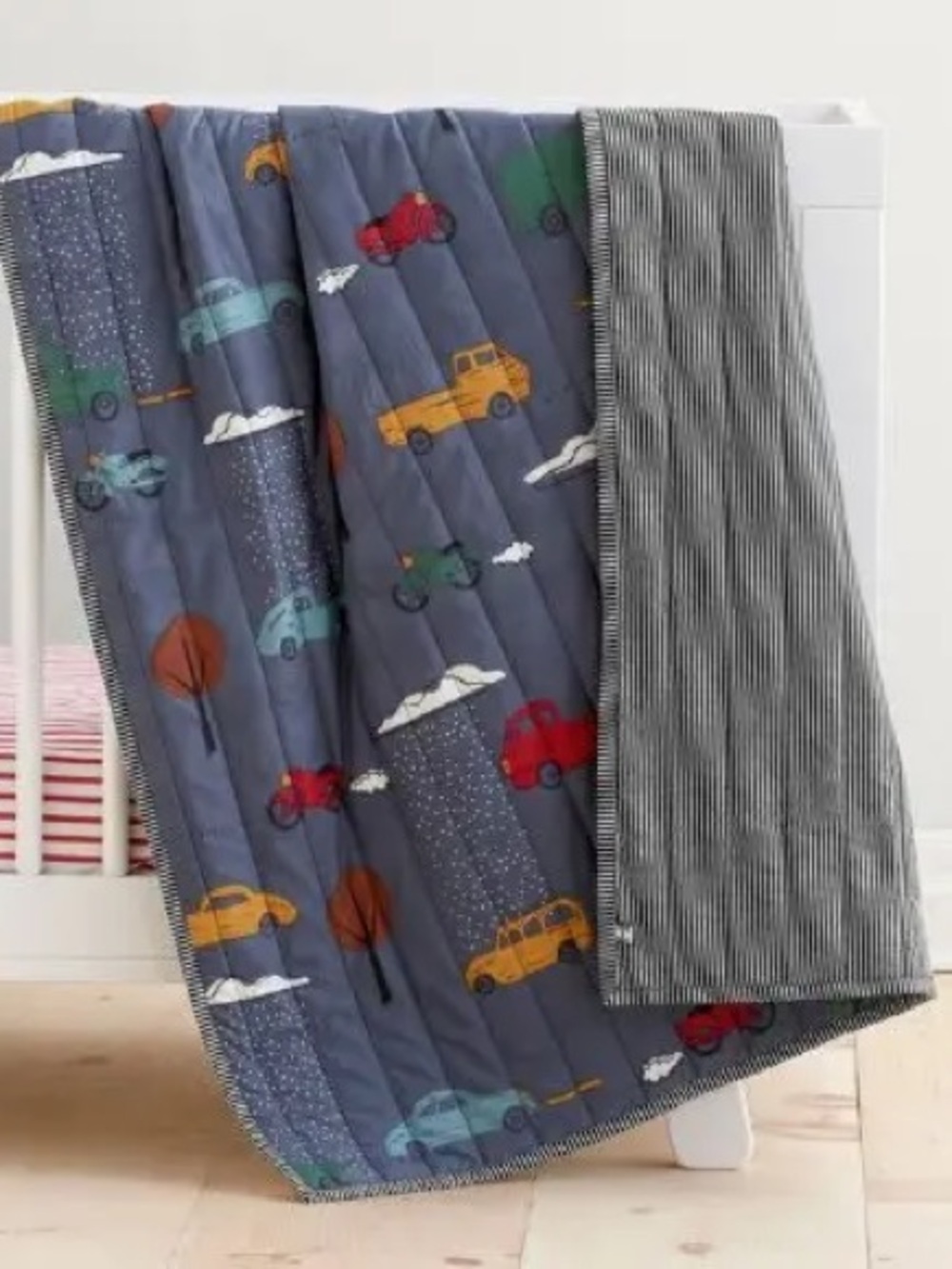 Hanna home by Hanna Anderson Children's Navy Car Print Quilted Blanket